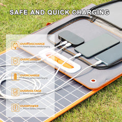 New Solar Panel 100W 18V Solar Charger with DC Type-c/QC3.0 Output Charge For Power Station Van RV Road Trip Camping