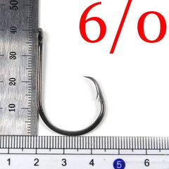Bimoo 50pcs Circle Hook for Fishing High Carbon Steel Saltwater Fishhook 1 1/0 2/0 3/0 4/0 5/0 6/0 7/0 8/0 9/0 10/0 Sea Fishhook