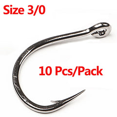 Mustad 10827NP-BN 3X Strong #1-12/0 Jigging Lure Livebait Hooks Sea Tuna Barbed Jig Hook For Saltwater Big Game Trolling Fishing
