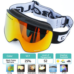 Magnetic Ski Goggles Double Layer Polarized Lens Skiing Anti-fog UV400 Snowboard Goggles Men Women Ski Glasses Eyewear