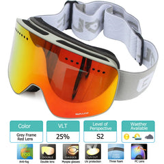 Magnetic Ski Goggles Double Layer Polarized Lens Skiing Anti-fog UV400 Snowboard Goggles Men Women Ski Glasses Eyewear