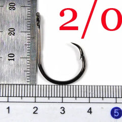 Bimoo 50pcs Circle Hook for Fishing High Carbon Steel Saltwater Fishhook 1 1/0 2/0 3/0 4/0 5/0 6/0 7/0 8/0 9/0 10/0 Sea Fishhook
