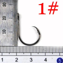 Bimoo 50pcs Circle Hook for Fishing High Carbon Steel Saltwater Fishhook 1 1/0 2/0 3/0 4/0 5/0 6/0 7/0 8/0 9/0 10/0 Sea Fishhook