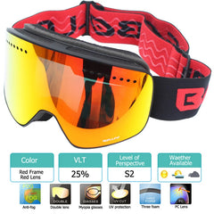 Magnetic Ski Goggles Double Layer Polarized Lens Skiing Anti-fog UV400 Snowboard Goggles Men Women Ski Glasses Eyewear