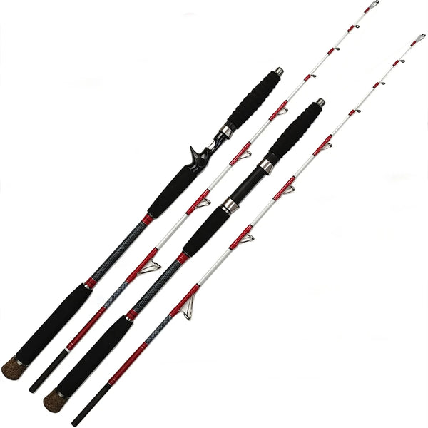 1.58m 5.2 feet Solid Tip Boat Fishing Rod spinning hunting rod FRP strong casting 2 sections slow jigging female trolling rod XH