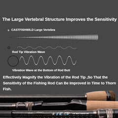 PURELURE WILD 1-Piece Rod All Fuji SIC Guide Rings Pike Rod Black Bass Rod Cork Handle Toray T1100G Cloth Zander