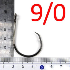 Bimoo 50pcs Circle Hook for Fishing High Carbon Steel Saltwater Fishhook 1 1/0 2/0 3/0 4/0 5/0 6/0 7/0 8/0 9/0 10/0 Sea Fishhook