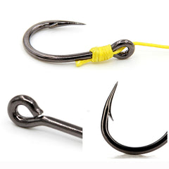 Mustad 10827NP-BN 3X Strong #1-12/0 Jigging Lure Livebait Hooks Sea Tuna Barbed Jig Hook For Saltwater Big Game Trolling Fishing