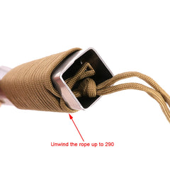 Outdoor Camping Survival 7-in 1 Stainless Steel 420 Garden Multifunctional Mini Shovel with Rope Handle Carrying Pouch