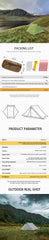 LanShan 2 3F UL GEAR 2 Person 1 Person Outdoor Ultralight Camping Tent 3 Season 4 Season Professional 15D Silnylon Rodless Tent