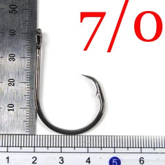 Bimoo 50pcs Circle Hook for Fishing High Carbon Steel Saltwater Fishhook 1 1/0 2/0 3/0 4/0 5/0 6/0 7/0 8/0 9/0 10/0 Sea Fishhook