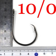 Bimoo 50pcs Circle Hook for Fishing High Carbon Steel Saltwater Fishhook 1 1/0 2/0 3/0 4/0 5/0 6/0 7/0 8/0 9/0 10/0 Sea Fishhook