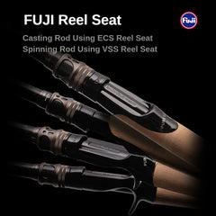 PURELURE WILD 1-Piece Rod All Fuji SIC Guide Rings Pike Rod Black Bass Rod Cork Handle Toray T1100G Cloth Zander