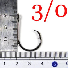 Bimoo 50pcs Circle Hook for Fishing High Carbon Steel Saltwater Fishhook 1 1/0 2/0 3/0 4/0 5/0 6/0 7/0 8/0 9/0 10/0 Sea Fishhook