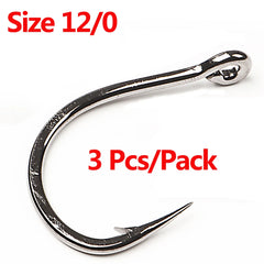 Mustad 10827NP-BN 3X Strong #1-12/0 Jigging Lure Livebait Hooks Sea Tuna Barbed Jig Hook For Saltwater Big Game Trolling Fishing