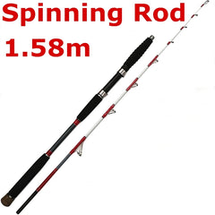1.58m 5.2 feet Solid Tip Boat Fishing Rod spinning hunting rod FRP strong casting 2 sections slow jigging female trolling rod XH