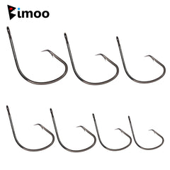 Bimoo 20pcs Black Red Fishhooks High Carbon Steel Saltwater Sport Offset Circle Hooks Fishing Hooks Tackle 1/0 2/0 3/0 4/0 5/0