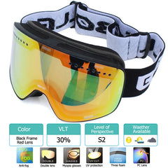 Magnetic Ski Goggles Double Layer Polarized Lens Skiing Anti-fog UV400 Snowboard Goggles Men Women Ski Glasses Eyewear