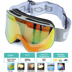 Magnetic Ski Goggles Double Layer Polarized Lens Skiing Anti-fog UV400 Snowboard Goggles Men Women Ski Glasses Eyewear