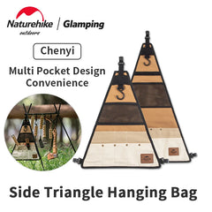 Naturehike Camping Accessories Picnic Canvas Storage Bag 156g/272g Triangle Layered Multi Pocket Rack Side Hanging Bag Travel