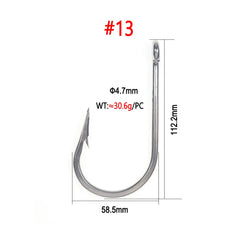 Bimoo 5/0 ~13/0 Stainless Steel Saltwater Fishing Hook Heavy Duty Hook For Big Game Fishing Chunking Jigging Tuna Shark Fishing