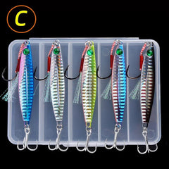 5pcs Metal Jig Fishing Lure Weights 10g-40g Trolling Hard Bait Bass Fishing Bait Tackle Trout Jigging Lure Jigs Saltwater Lures