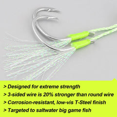 FishTrip Jigging Hooks Saltwater Hook Fishing Assist Hook SLOW PITCH Heavy Duty Sea Fishing Hook Big Game Hook