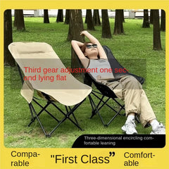 Portable Outdoor Three-Height Adjustment Recliner Folding Chair Moon Chair Camping Office Nap Beach Fishing Chair