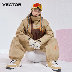 VECTOR Men Women Ski Jacket Winter Warm Windproof Waterproof Outdoor Sports Snowboard Ski Coat Trousers Snow Clothes Women
