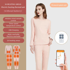 Winter Heated Underwear Set USB Battery Powered Smart Phone APP Control Temperature Motorcycle Jacket Suit Ski Thermal Suit