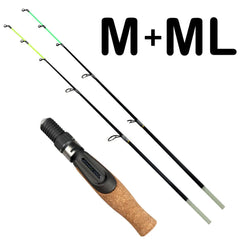 UL ML Winter fishing rod soft tip 50cm Ice fishing rod with Flat tip high quality Fiber Glass tip with cork handle