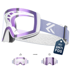 KAPVOE Men Photochromic Ski Goggles OTG Snowboard Glasses Women Anti Fog Magnetic Lens UV400 Protection Snow Sports Eyewear