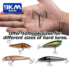 Fishing Treble Hooks 25~50Pcs Brabed Sharp Triple Sea Fishing Hooks Hard Lures for Freshwater Saltwater Fishing Accessories