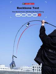 3-Piece Travel Jigging Rod 1.83-1.91m MH Carbon - 6000g Max Load, Ceramic Guides for Slow Jigging Tuna/Barracuda