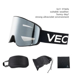 VECTOR Brand Double Layer Anti Fog Magnetic Absorption Cylindrical Ski Goggles UV400 Men Women Ski Glasses Snowboard poc glasses