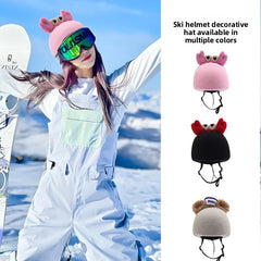 Ski helmet cover, personalized, cute, warm, fashionable doll decoration helmet cover, single board double board helmet universal