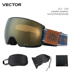 VECTOR Ski Goggles Men Snowboard Glasses Women Winter Outdoor Snow Sunglasses UV400 Double Layers Lens Anti-Fog Skiing Goggles
