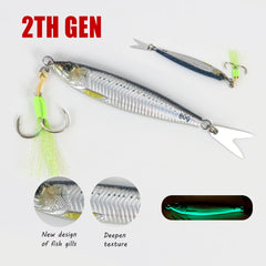 TOLU 2024 NEW 3D Printed Fast Sinking Metal Jig Lure 20g 30g 40g 60g 80g Saltwater Shore Casting Fishing Lure Vertical Metal Jig