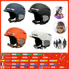 Ski helmet integrated with warm PC+EPS outdoor sports snowboard, light color, high-quality helmet for men and women