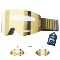 KAPVOE Men Photochromic Ski Goggles OTG Snowboard Glasses Women Anti Fog Magnetic Lens UV400 Protection Snow Sports Eyewear