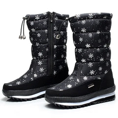 Women's Snow Boots Platform Winter Boots Waterproof Non-slip Boots Plush Fur Mid-calf Boot Fashion Warm Women Boot Botas Mujer