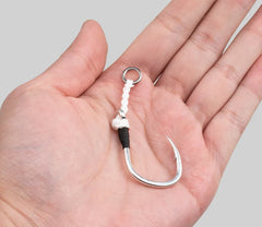2pcs/bag High Carbon Steel Slow Single Hook Sea Fishing Hook Saltwater Fishing Metal Jigging Assist Hooks