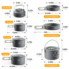 Naturehike Camping Cookware Kit Outdoor Frying Pan Portable Kettle Foldable Picnic Tableware Kitchen Utensils Cooking Utensils