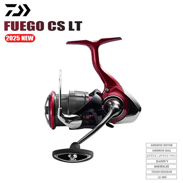 DAIWA 2025 New FUEGO CS LT Spinning Reel 5.3/5.7/6.2:1 175-325g Max Drag 12kg Fishing Reel For Seawater Freshwater