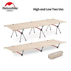 Naturehike Camping Cot Portable Folding Bed Ultralight Aluminum Alloy Sleeping Cot for Outdoor Hiking Backpacking Travel