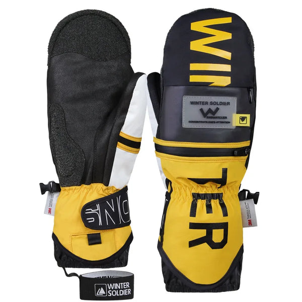 Professional Kevlar Super Durable Anti Slip Skiing Gloves With Built-in Wrist,  Waterproof And 30 temperature Warm 3M Ski Gloves
