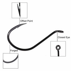 100pcs Strong Offset Fish Hooks High-carbon steel Octopus Beak Hook Saltwater Fishing Hook for Snapper Bass 3/0 5/0 6/0 7/0 8/0