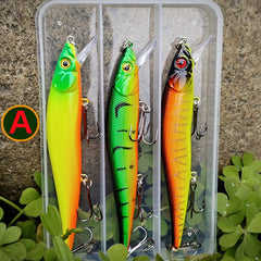 3PCS/box Japan Slow Sinking Minnow Fishing Lures 12cm 14g Jerkbait Bass Pike Carkbait Wobblers Swimbait Professional Bait