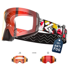 KAPVOE Men Photochromic Ski Goggles OTG Snowboard Glasses Women Anti Fog Magnetic Lens UV400 Protection Snow Sports Eyewear