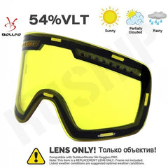 BOLLFO Men Women Snowmobile Spectacles Brand Magnetic Ski Glasses Double Lens Mountaineering Glasses UV400 Anti-Fog Ski Goggles